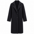 Off Woman Coat Long Single-Breasted Blue