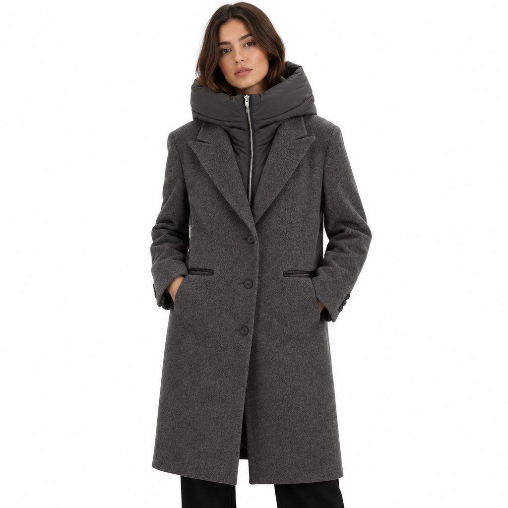 Off Woman Coat Pettorina Grey