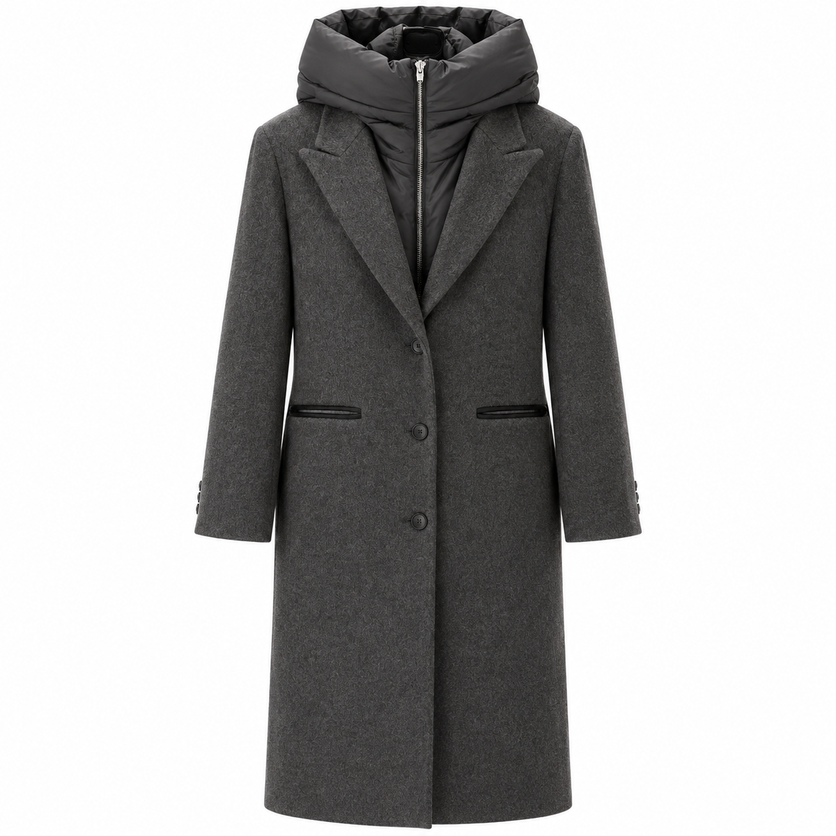 Off Woman Coat Pettorina Grey