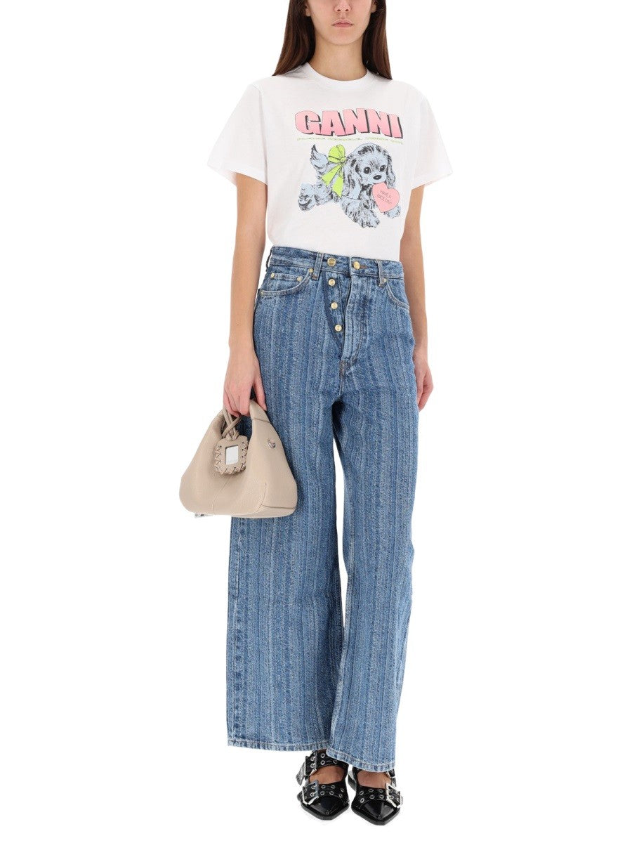 GANNI "PUPPY" T-SHIRT