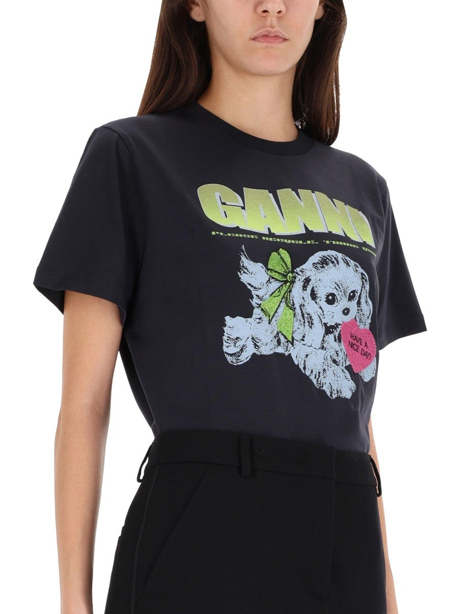 GANNI "PUPPY" T-SHIRT