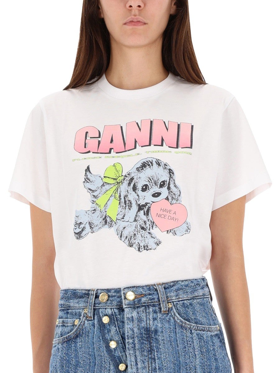 GANNI "PUPPY" T-SHIRT