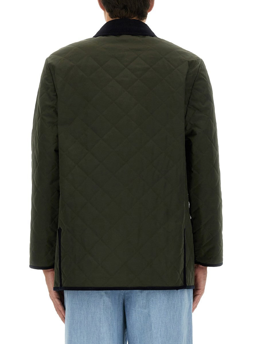 Valentino QUILTED SHIRT JACKET WITH "VLOGO" PATCH