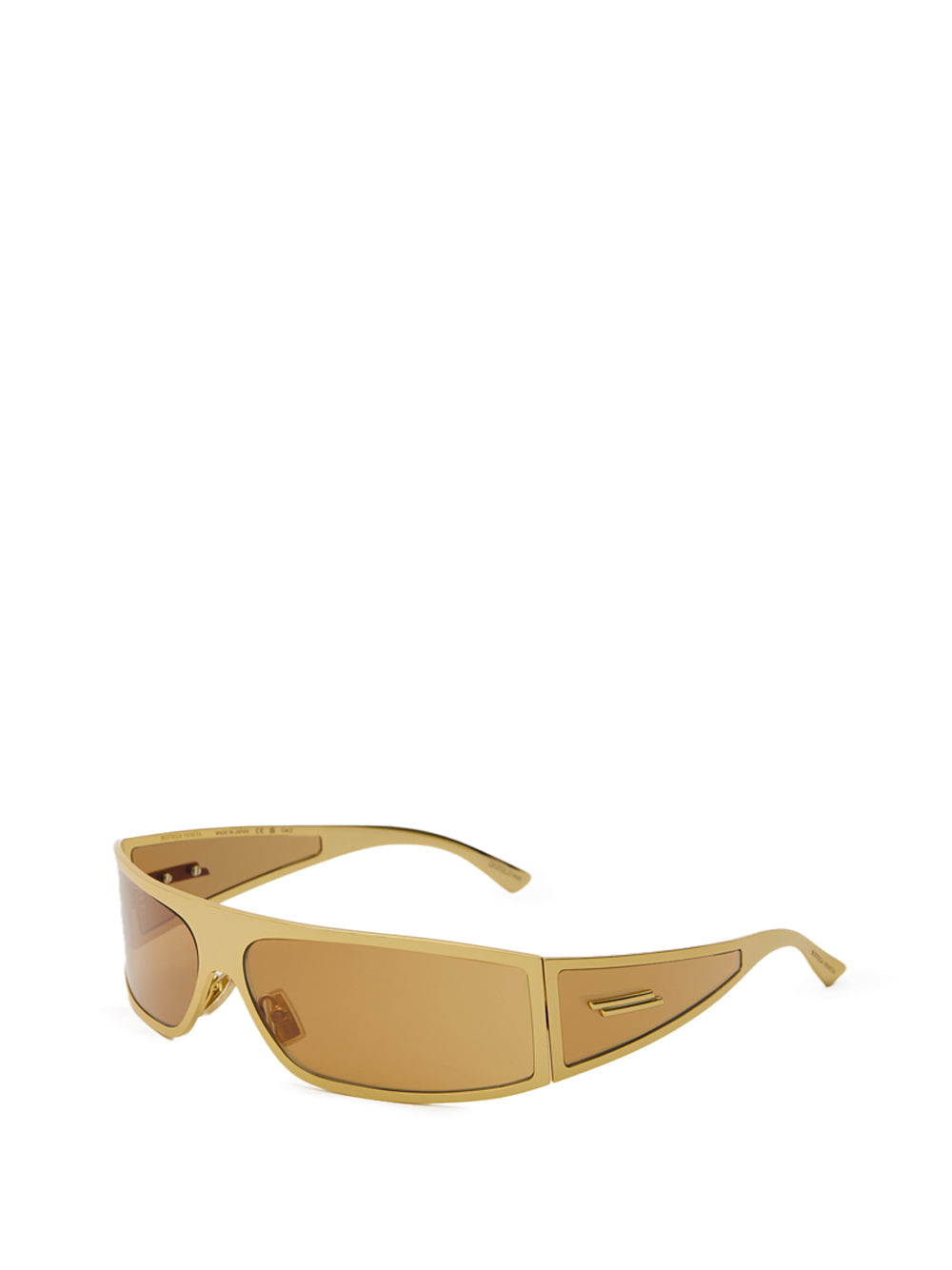 Bottega Veneta Gold Metal Wraparound Sunglasses