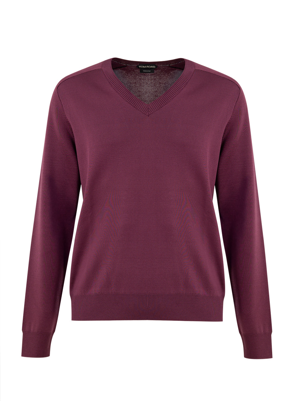 Tom Ford Purple Silk V-Neck Sweater – Glossy Finish, Women – Siebentaschen
