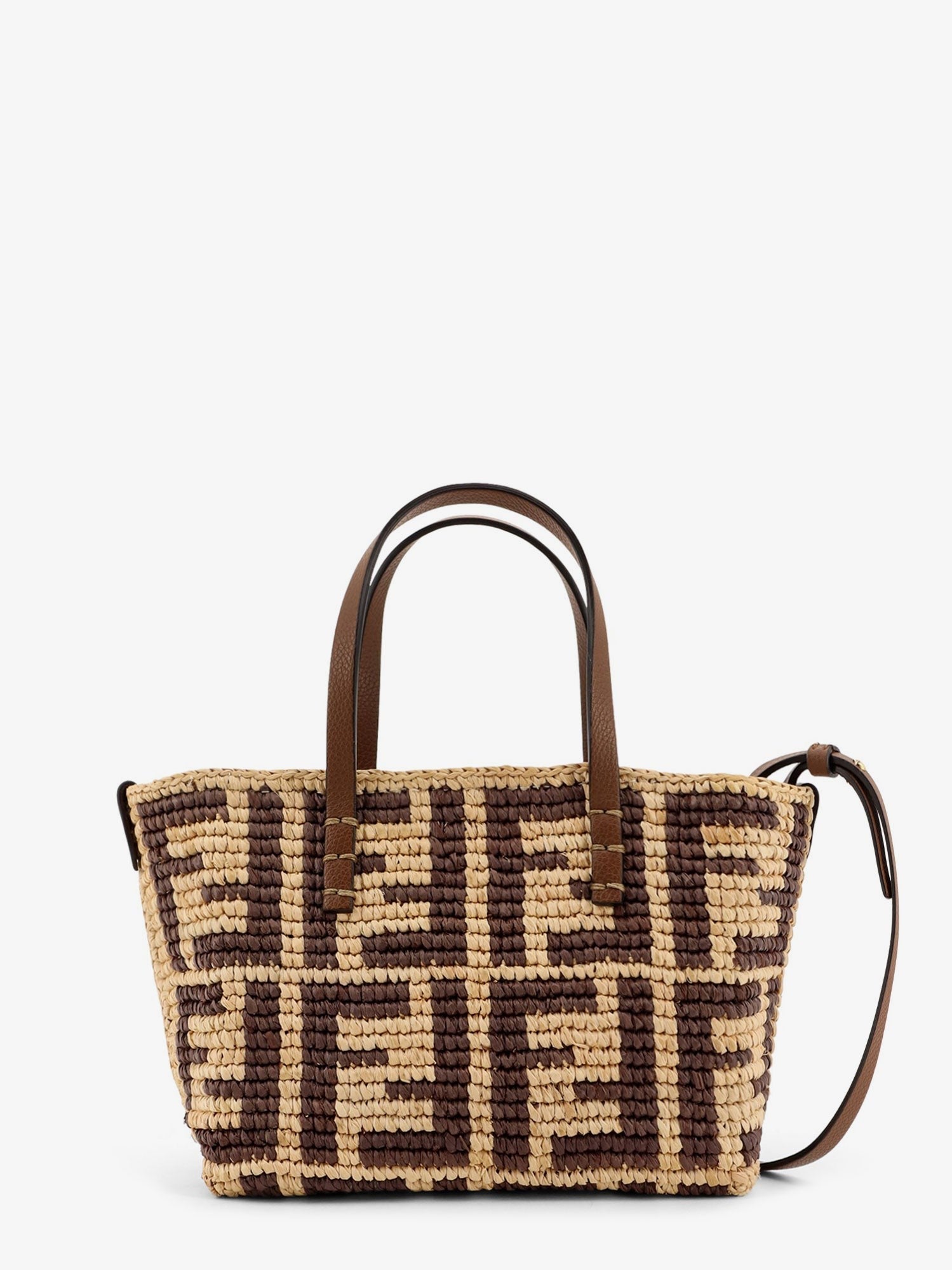 Fendi Raffia mini roll shoulder bag