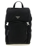 Prada Re-Nylon Logo Backpack Black