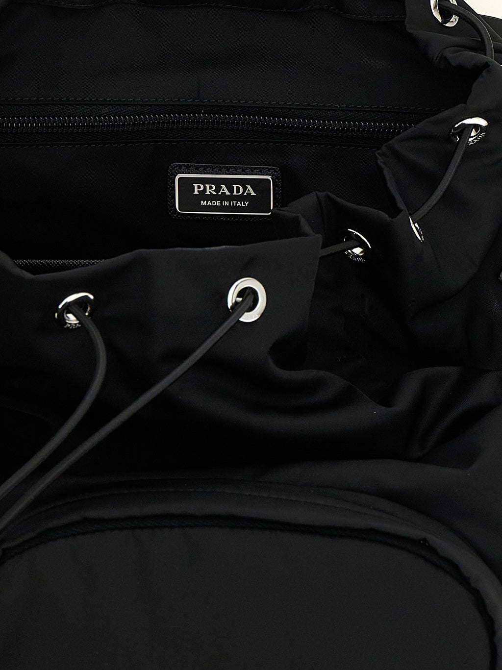 Prada Re-Nylon Logo Backpack Black