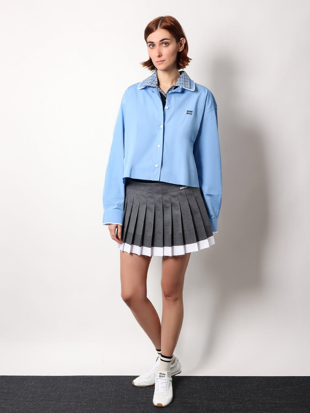 Miu Miu Recycled silk pleated skirt