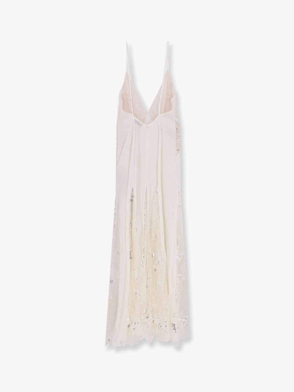Elisabetta Franchi Red carpet dress in silk georgette fabric and embroidered lace
