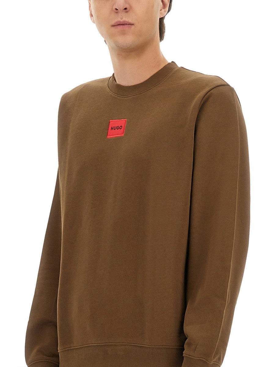 Hugo REGULAR FIT SWEATSHIRT WITH LOGO LABEL
