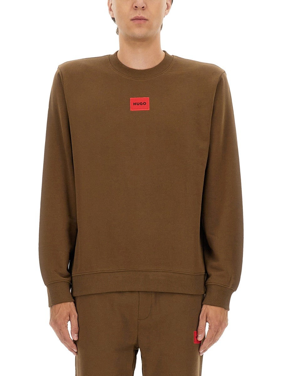 Hugo REGULAR FIT SWEATSHIRT WITH LOGO LABEL