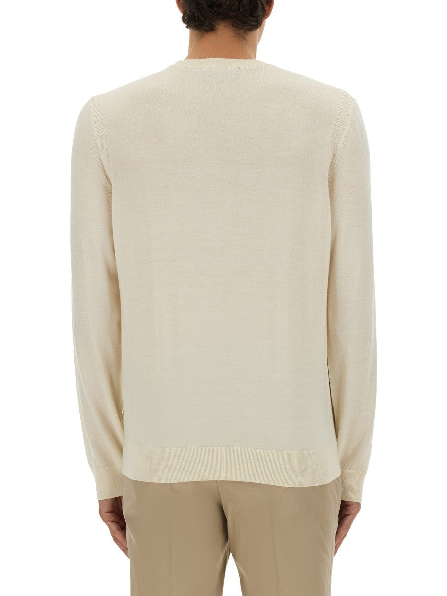 BOSS CAMEL REGULAR FIT WOOL SWEATER