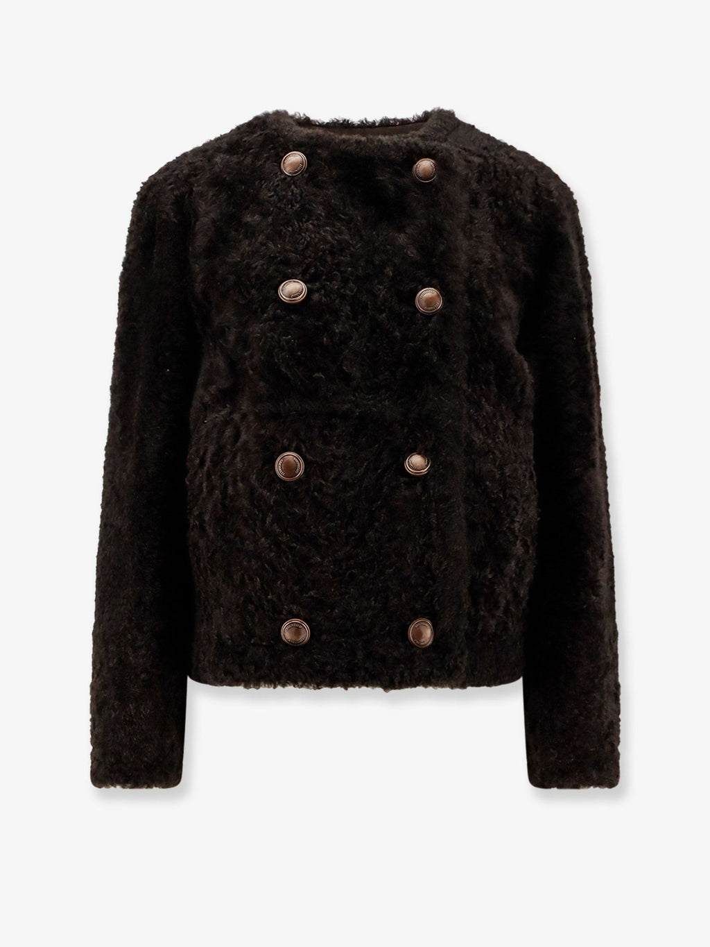 Brunello Cucinelli Reversible fuzzy shearling Caban Crop