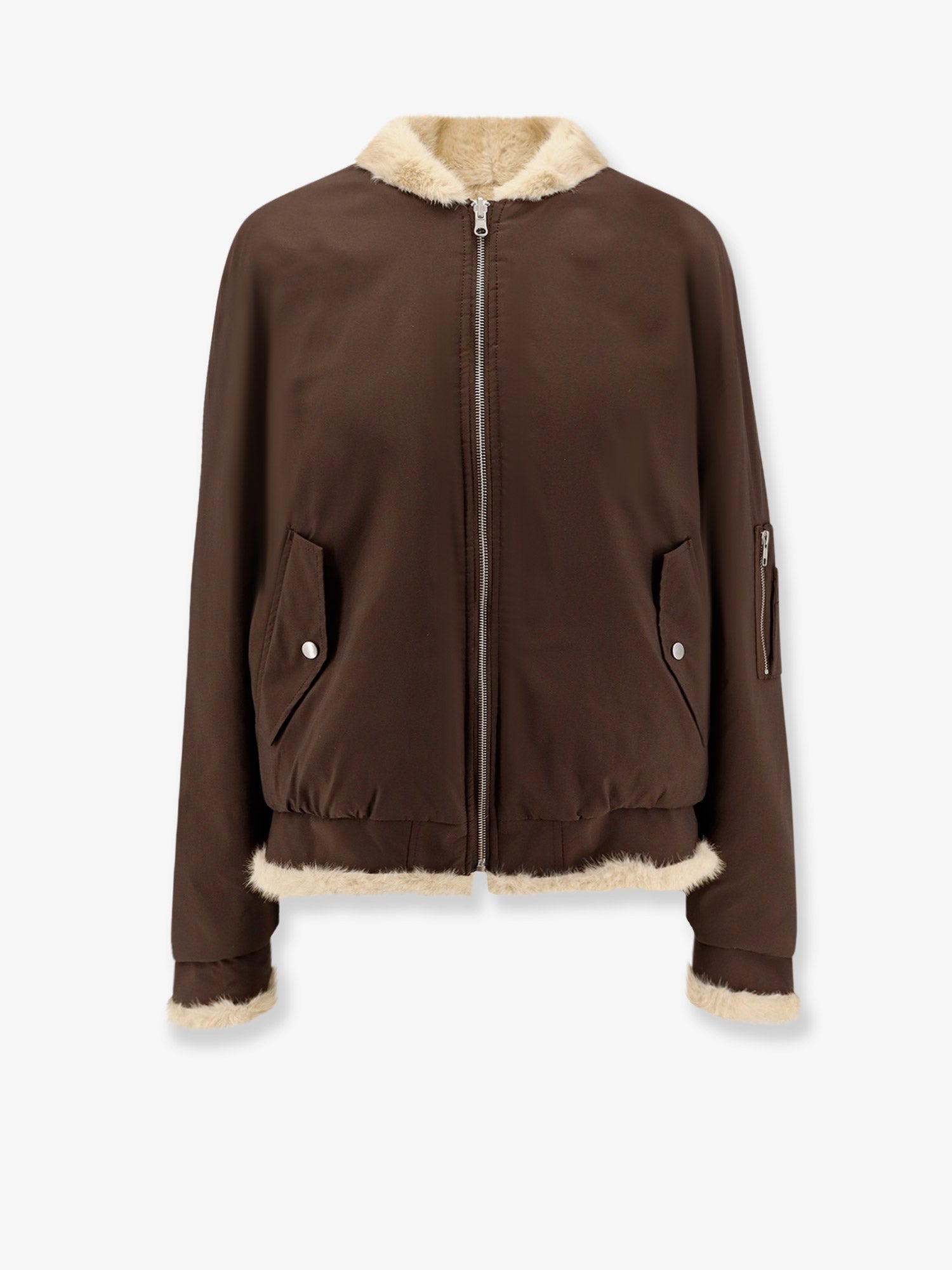 MM6 MAISON MARGIELA Reversible nylon and faux shearling bomber jacket