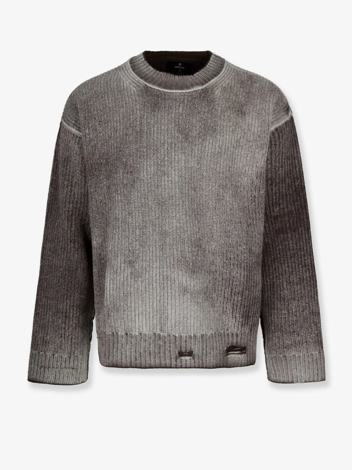 Represent Reversible wool sweater with destroyed effect