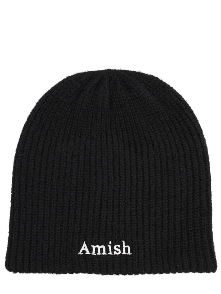 AMISH RIBBED BEANIE WITH LOGO