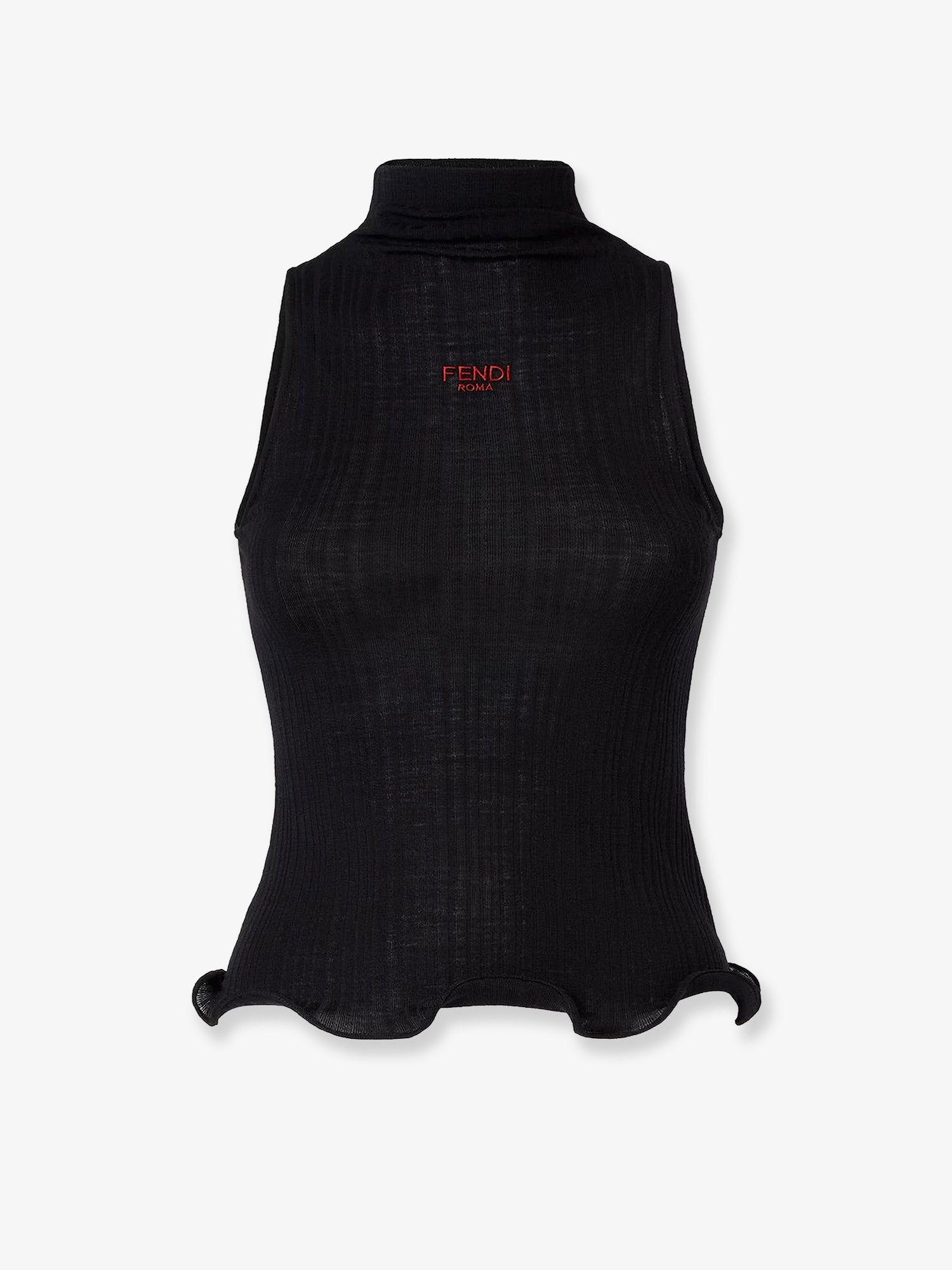 Fendi Ribbed virgin wool top
