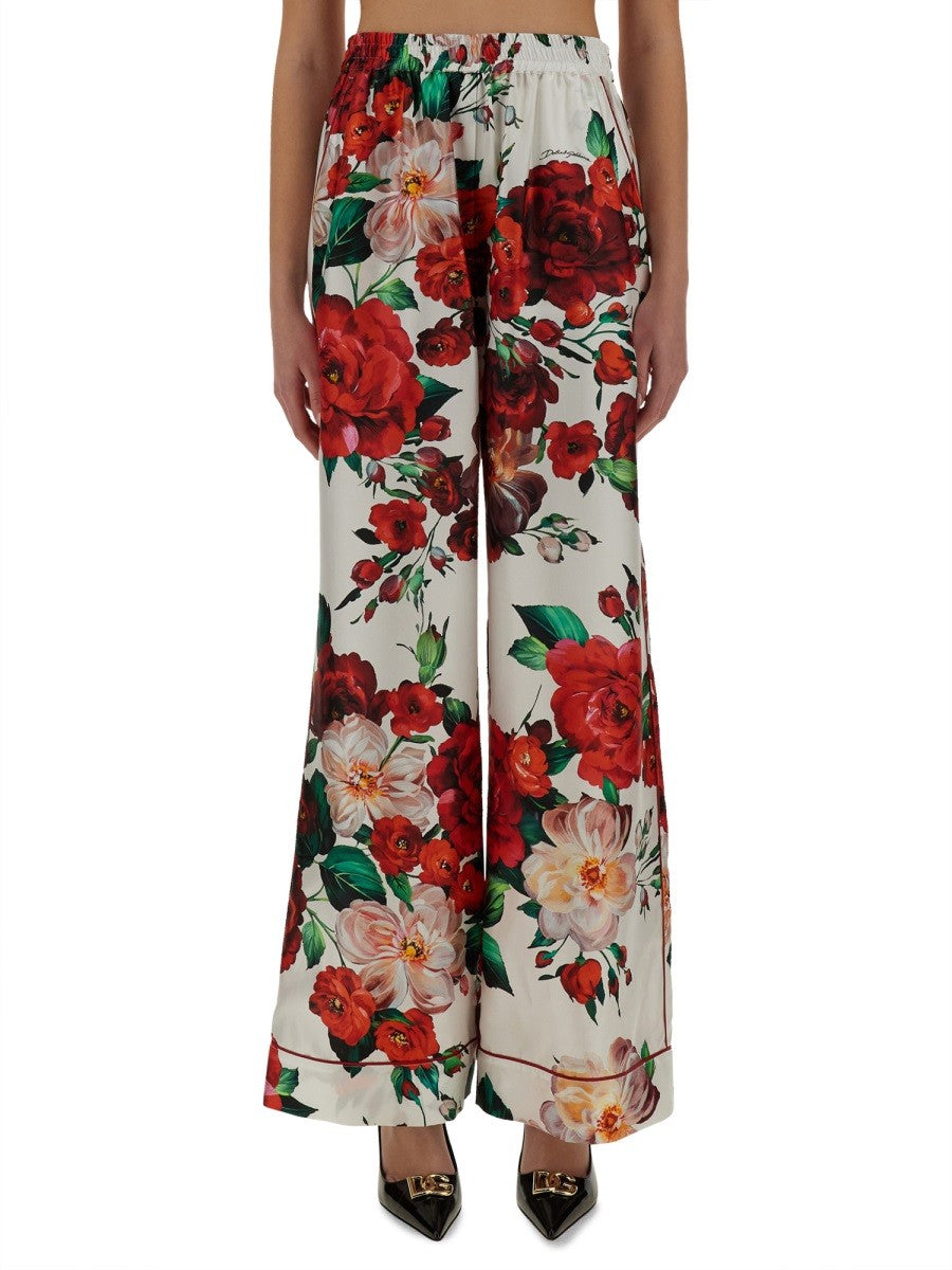 Dolce & Gabbana ROSE PRINT PAJAMA PANTS