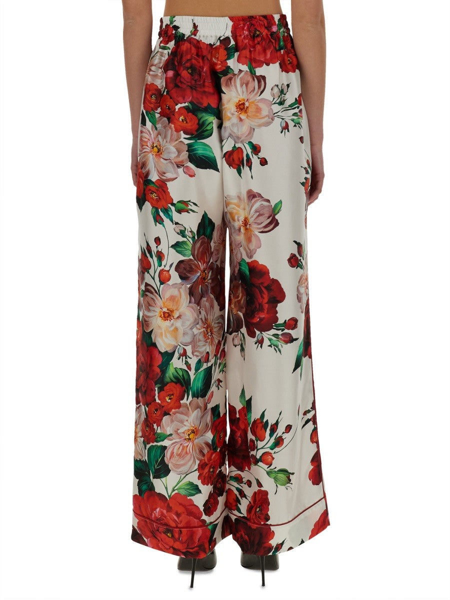 Dolce & Gabbana ROSE PRINT PAJAMA PANTS