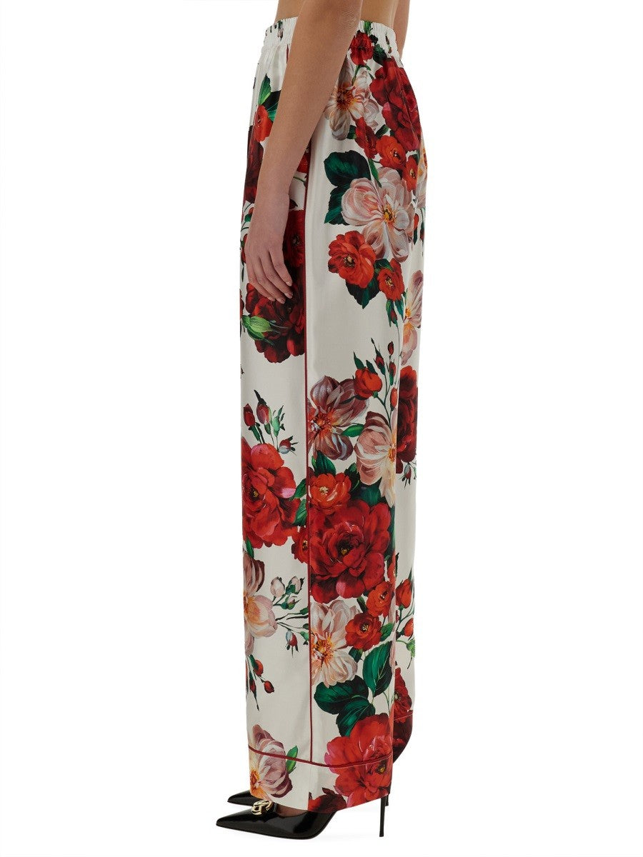 Dolce & Gabbana ROSE PRINT PAJAMA PANTS