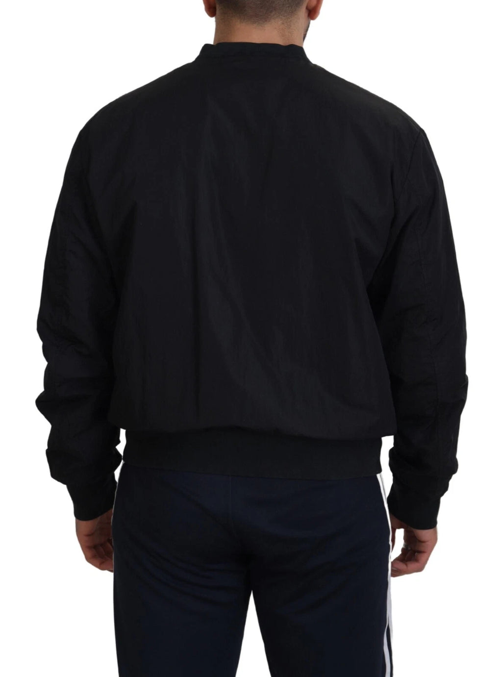 DOLCE & GABBANA Black Nylon Logo Bomber Jacket – Siebentaschen
