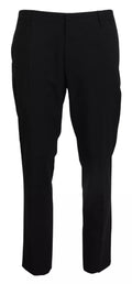 Dolce & Gabbana Gray Wool Stretch Formal Slim Fit Pants