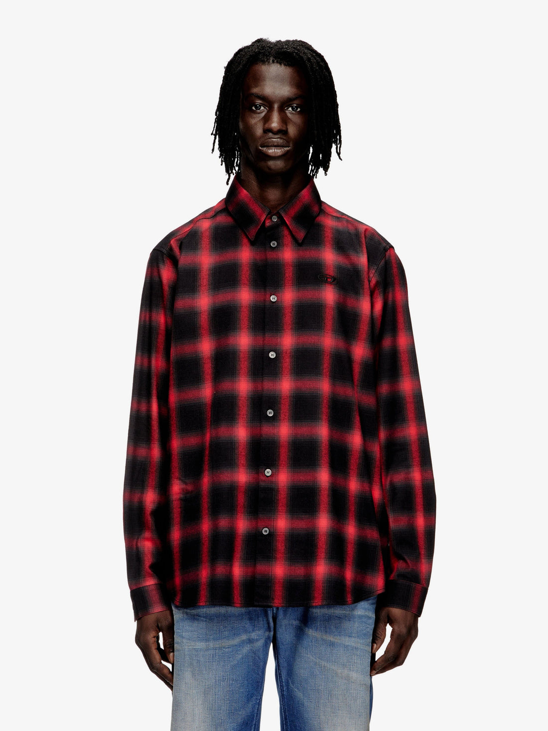 Diesel S-Simply Check cotton blend shirt