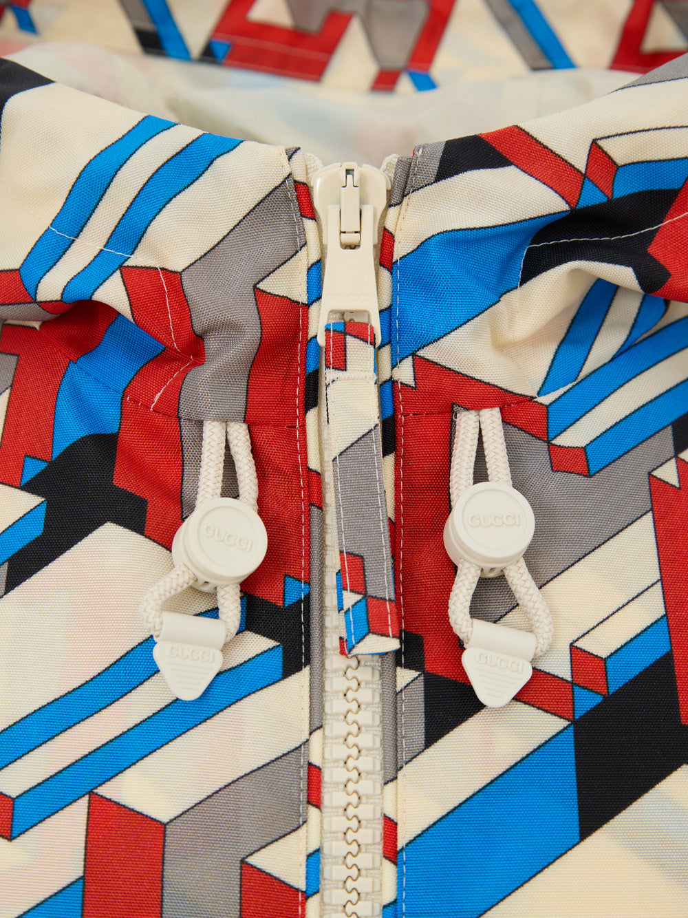 Gucci Multicolor Geometric Print Nylon Bomber Jacket – Siebentaschen