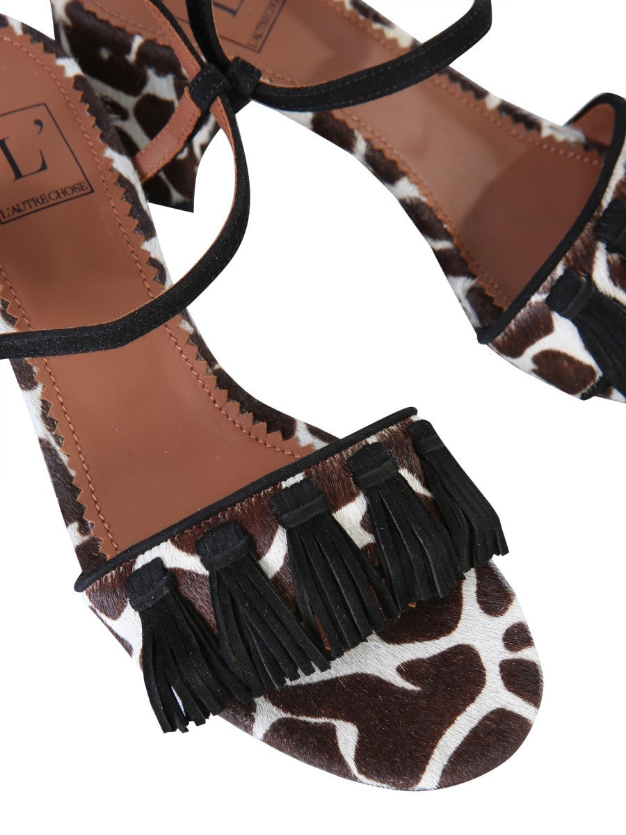 L'AUTRE CHOSE SANDALS WITH ANIMAL PRINT