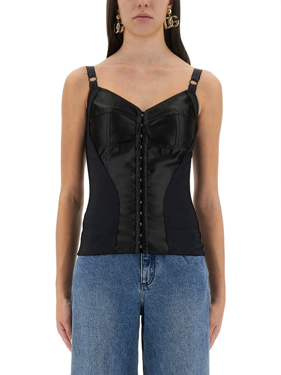 Dolce & Gabbana SATIN BUSTIER TOP