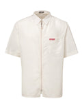 Half Sleeve Shirt with Zip in White with Dior Logo