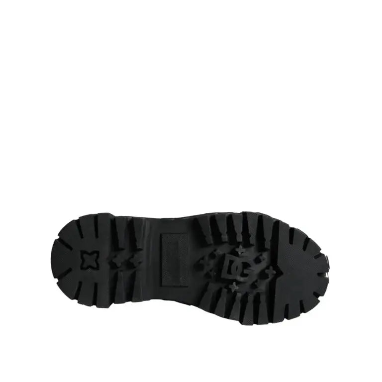 Dolce &amp; Gabbana Lederstiefel mit Logo in Schwarz