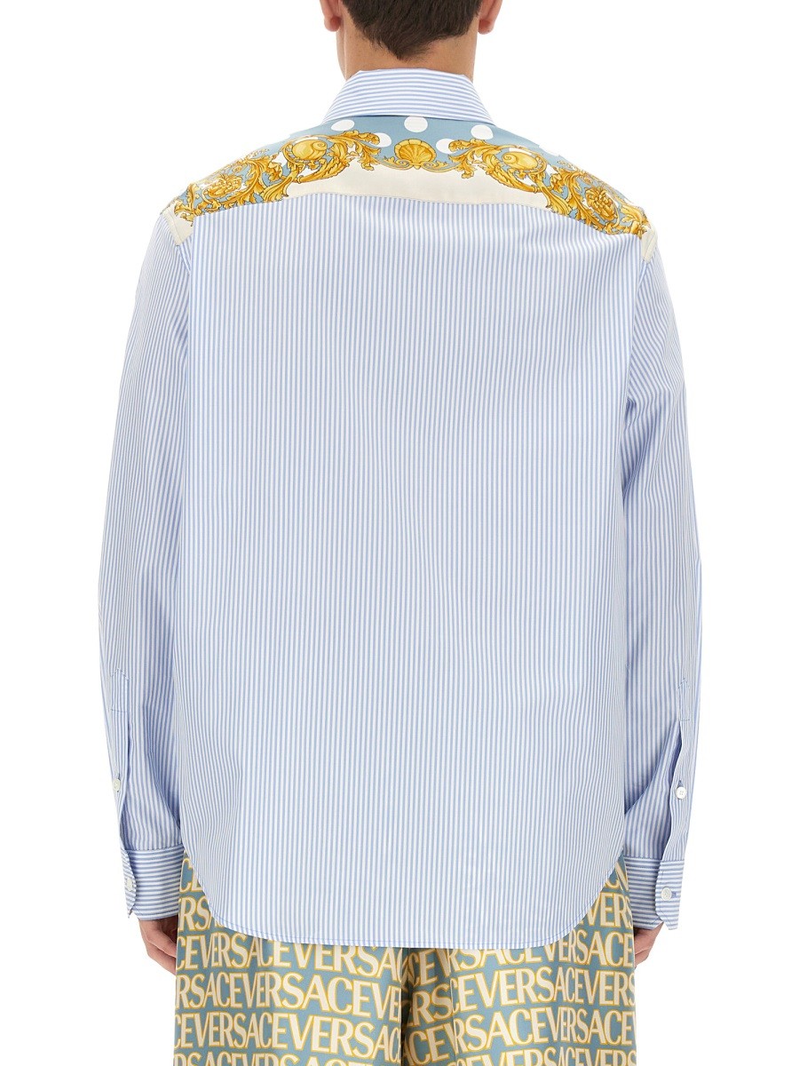 Versace SEASHELL BAROQUE STRIPED SHIRT