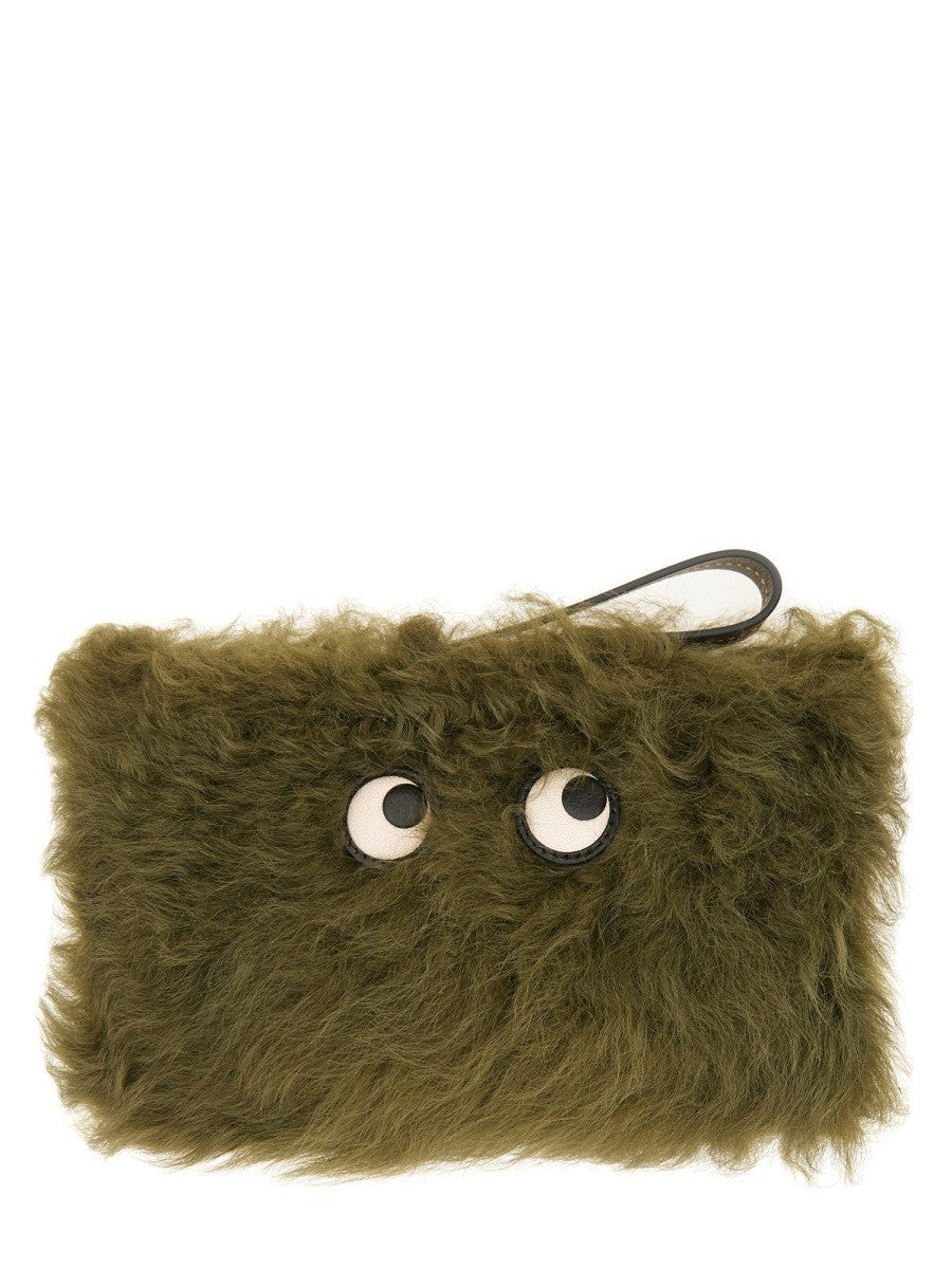 ANYA HINDMARCH "SHEARLING EYES" CLUTCH BAG