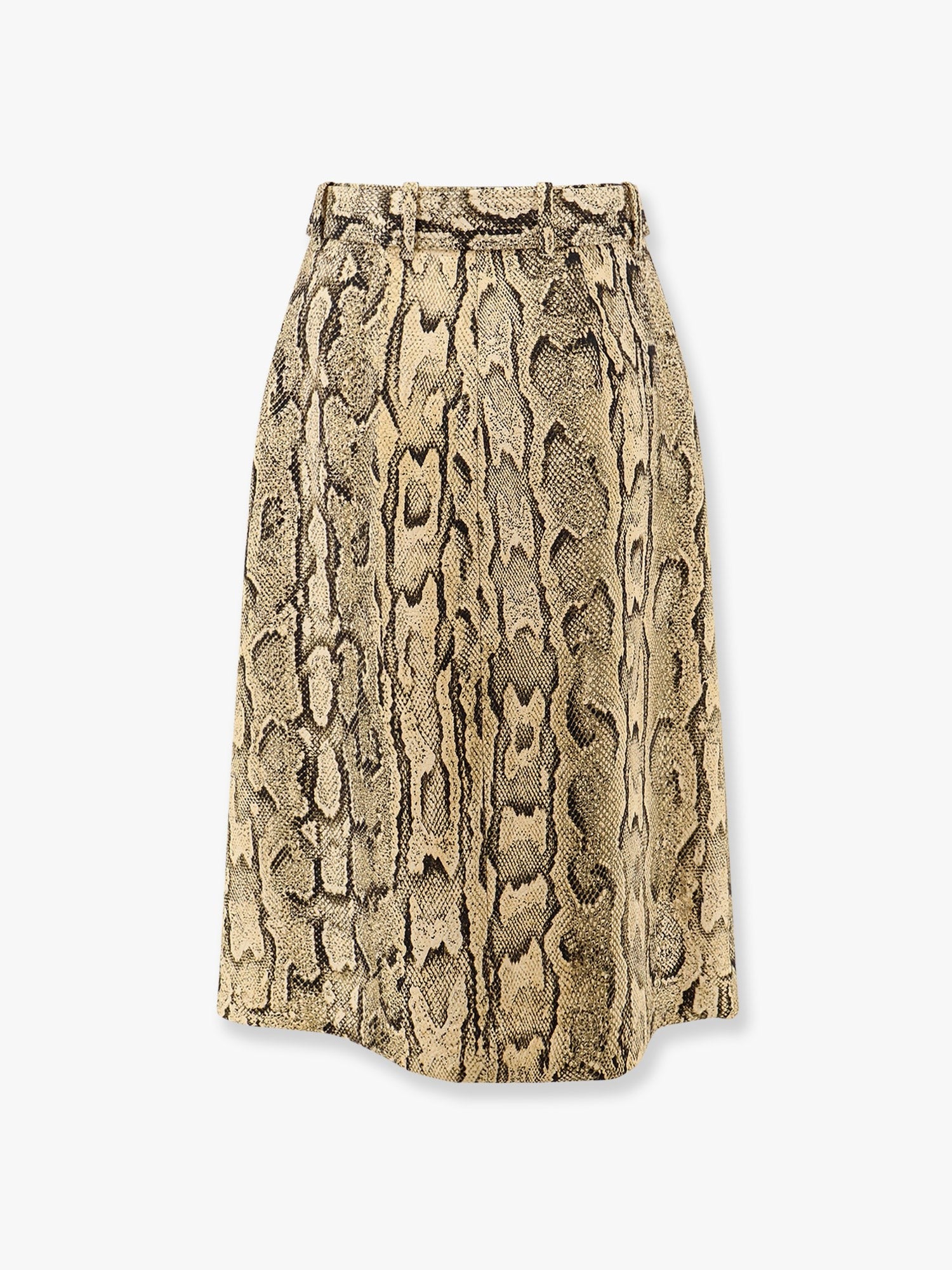 Dries Van Noten Sheraz viscose and cotton skirt with reptile print