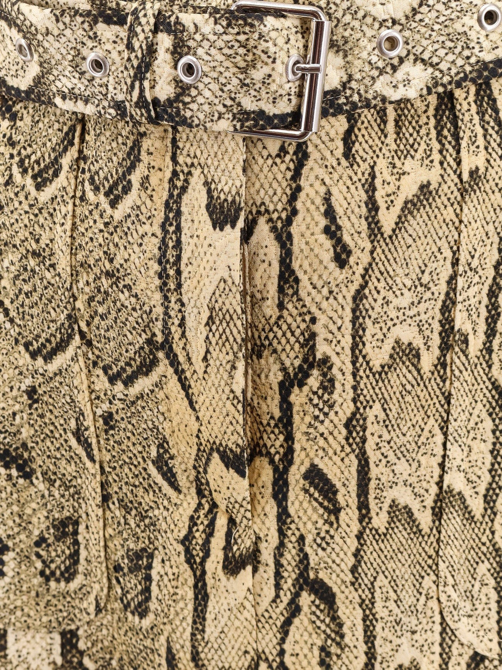 Dries Van Noten Sheraz viscose and cotton skirt with reptile print