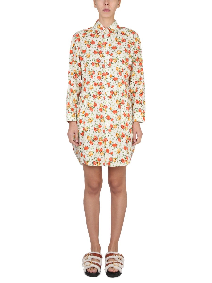 Marni SHIRT DRESS WITH FLORAL PATTERN