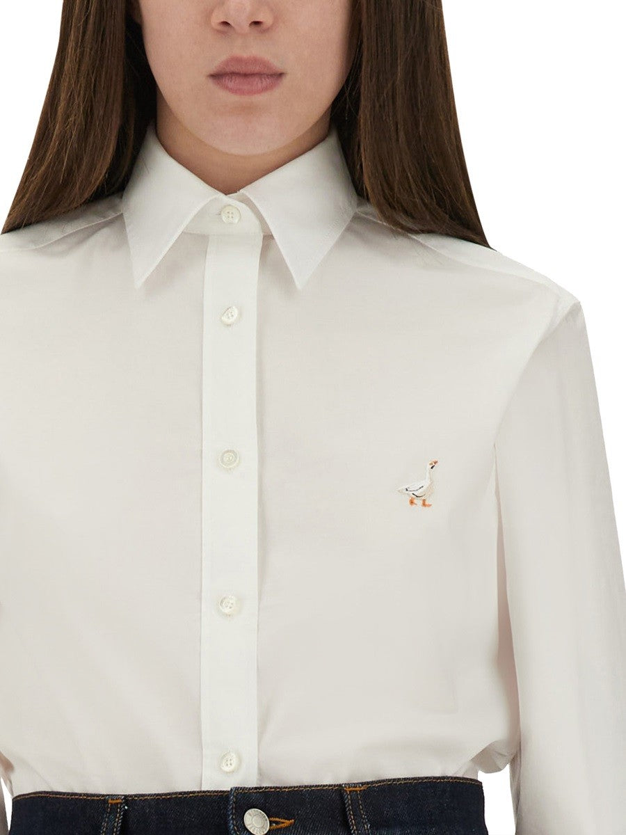 Moschino SHIRT WITH "GOOSE" EMBROIDERY
