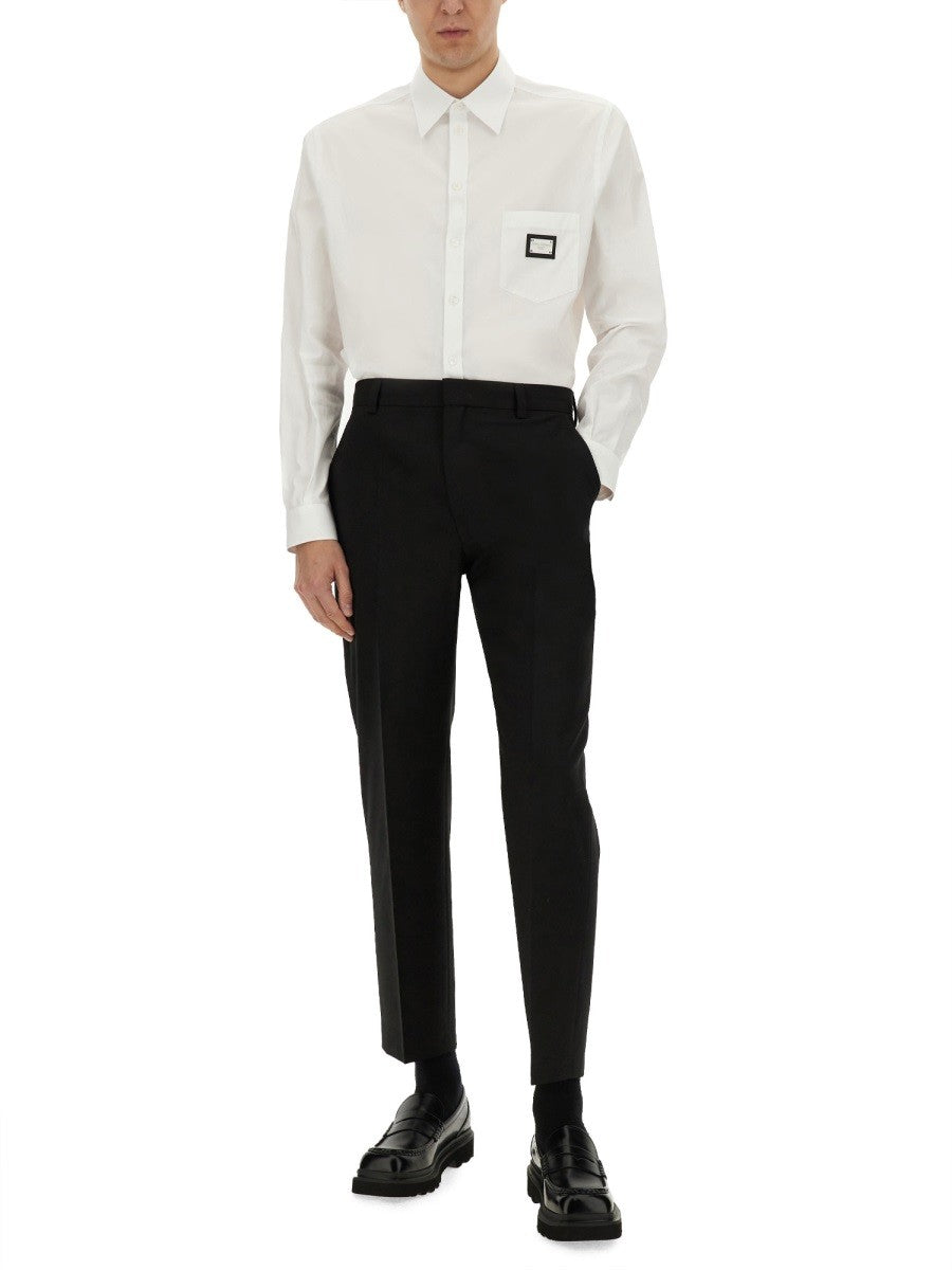 Dolce & Gabbana SHIRT WITH LOGO PLAQUE