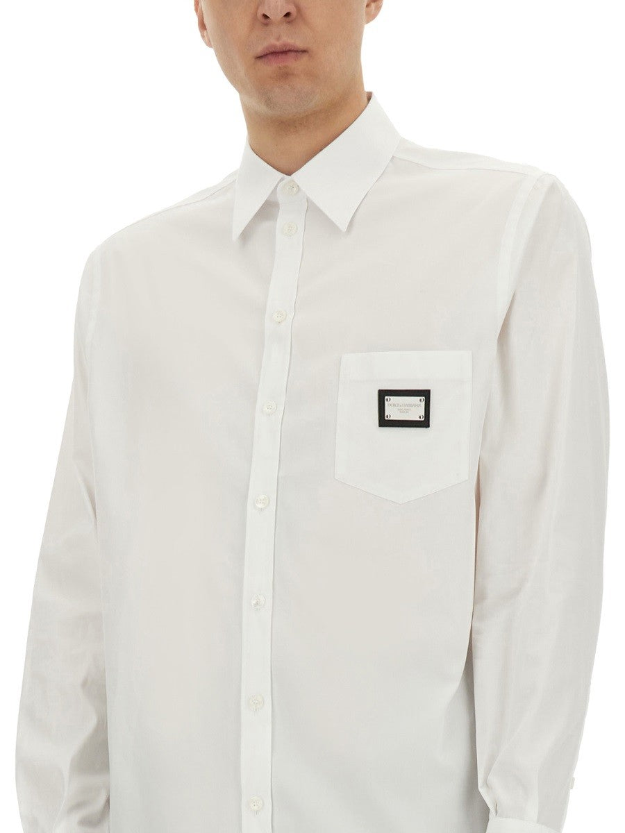 Dolce & Gabbana SHIRT WITH LOGO PLAQUE
