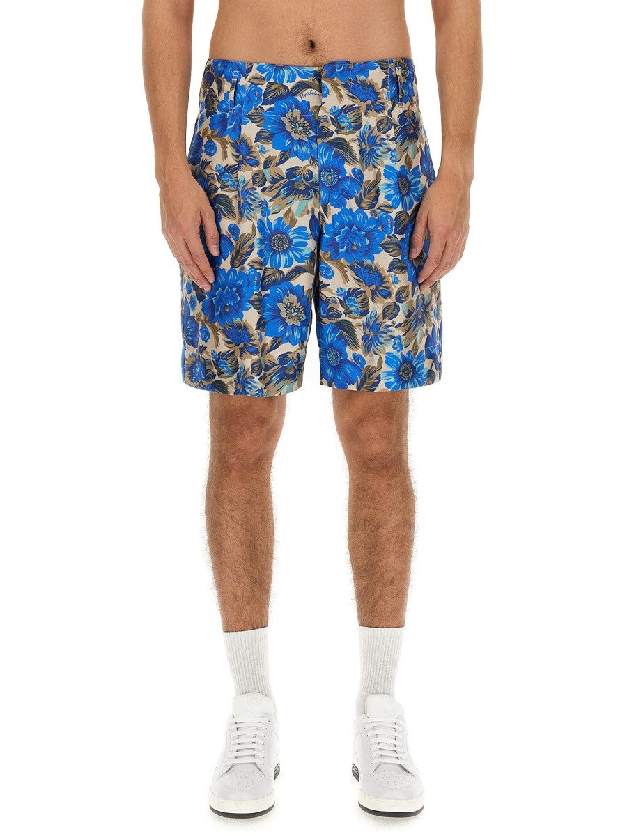 Moschino SHORT ALL OVER BLUE FLOWER