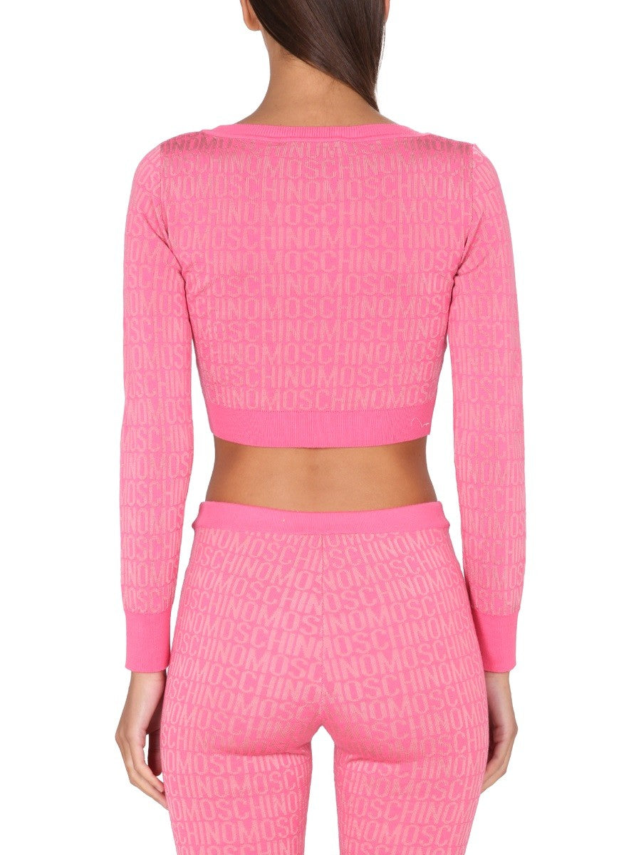 Moschino SHORT ALLOVER LOGO PULLOVER