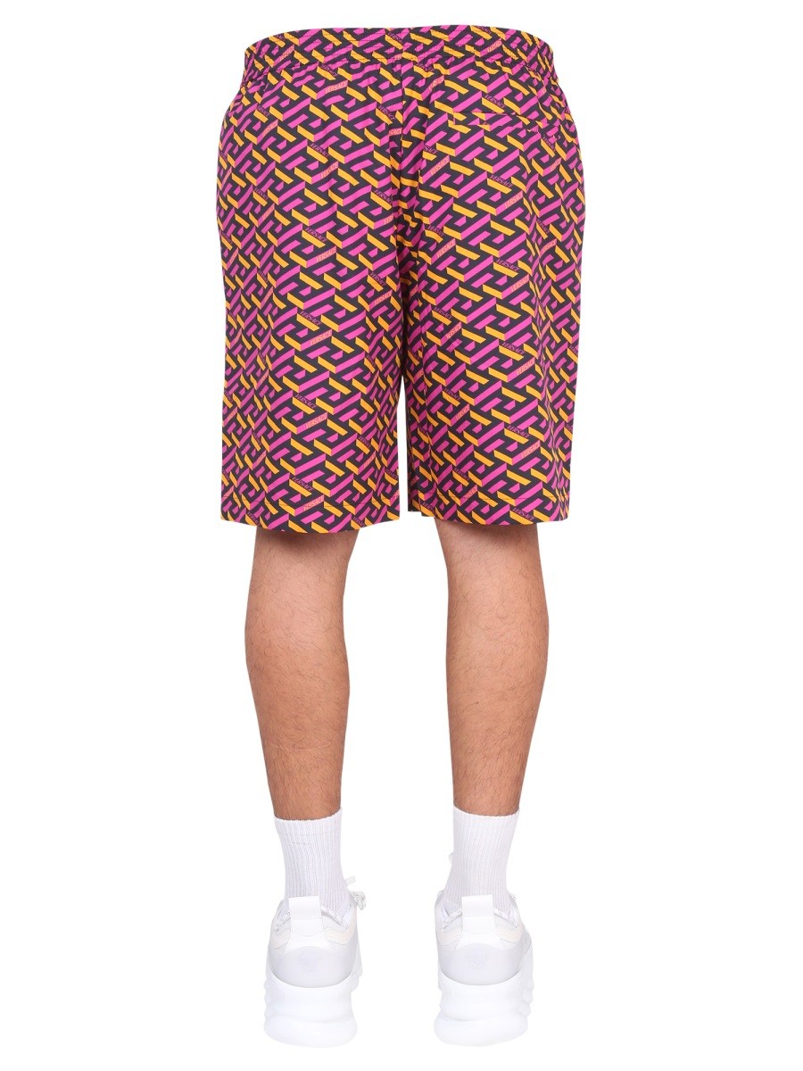 Versace SHORTS WITH LA GRECA PRINT