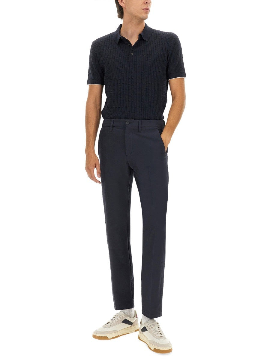 BOSS CAMEL SILK AND COTTON BRAIDED POLO SHIRT