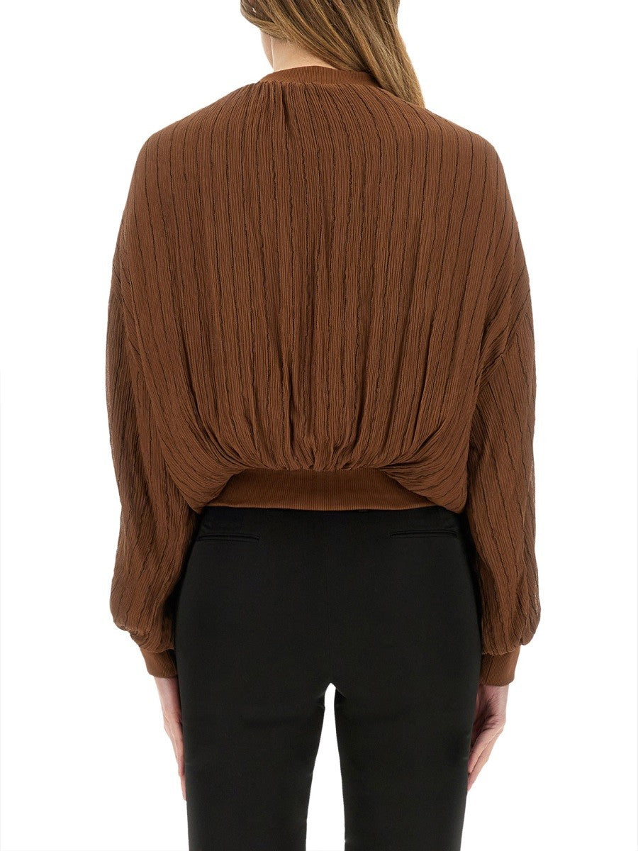 ALYSI SILK BOMBER JACKET