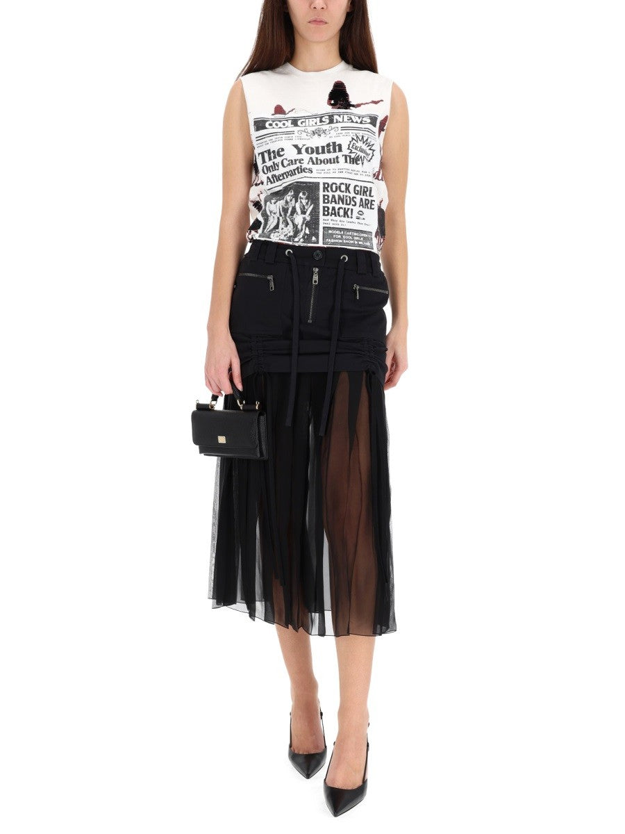 Dolce & Gabbana SILK MIDI SKIRT