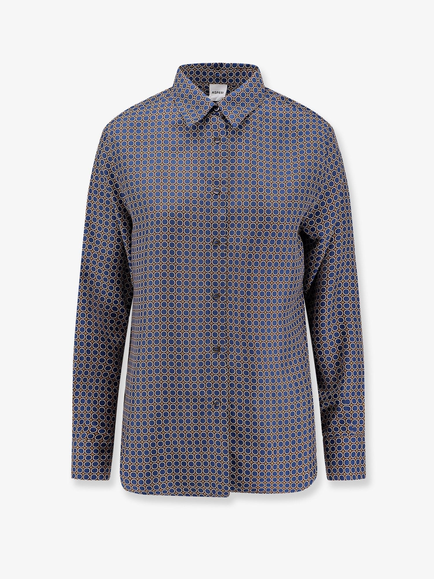ASPESI Silk shirt with micro-pattern