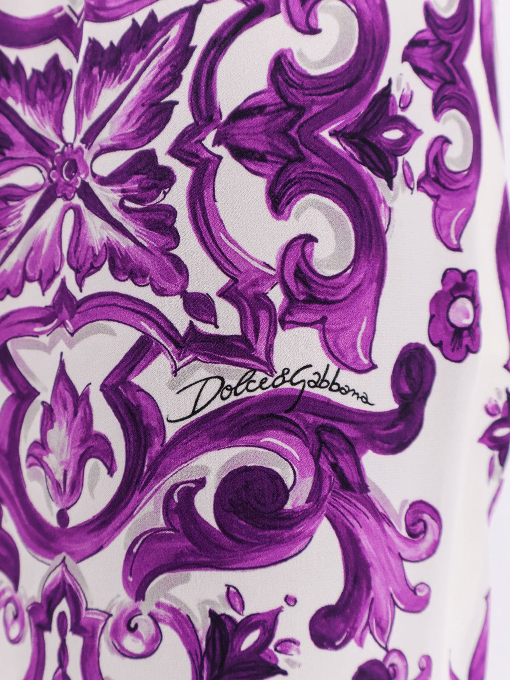 Dolce & Gabbana Silk trousers with Maiolica print