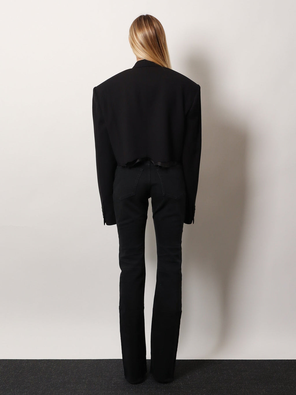 Balenciaga Single breasted cut off viscose and wool blazer